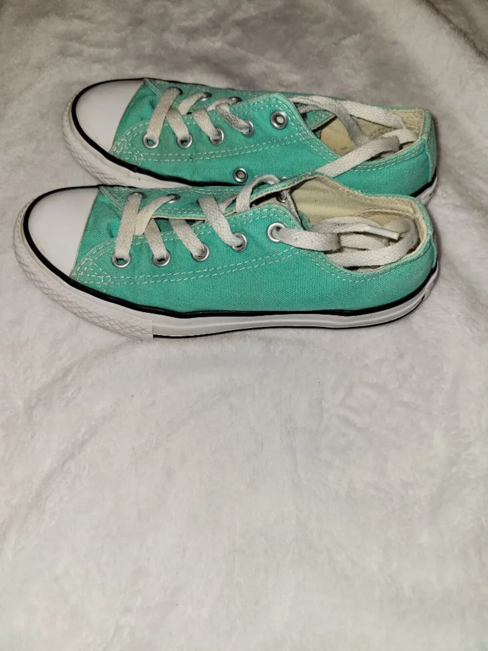 Converse Chuck Taylor All Star Green Canvas Low Top Sneakers Unisex Kids US 13